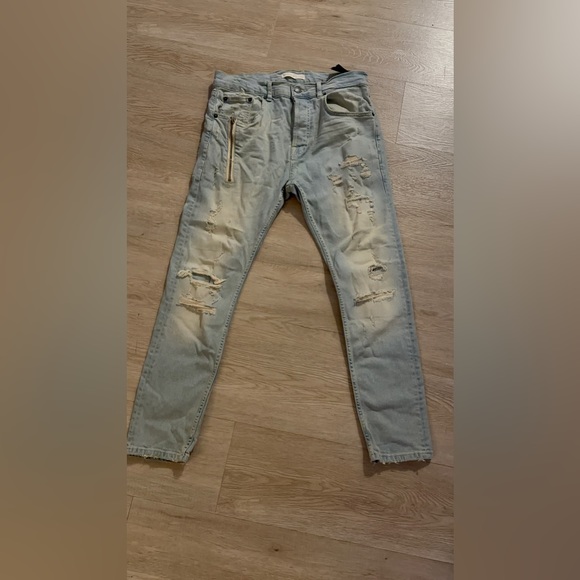 Zara Man. Aged vintage looking Jeans with Zips. - Picture 7 of 10